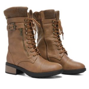 Vegan Lace up riding combat boots